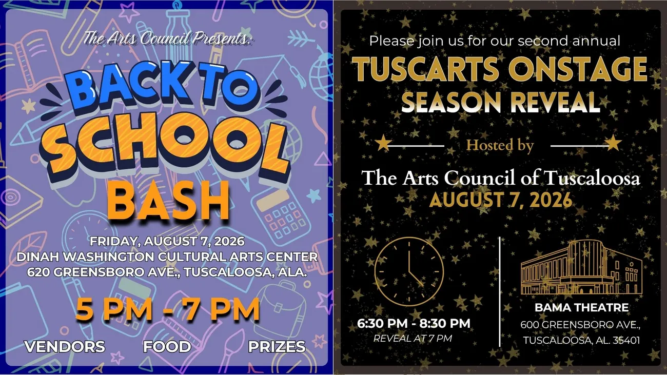 The Arts Council of Tuscaloosa Set to Host Back to School Bash and TuscArts OnStage Season Reveal