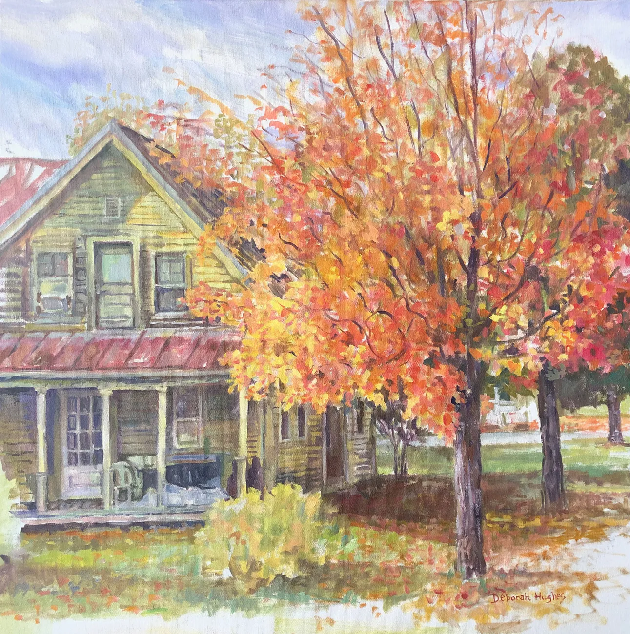 Golden Flaming Tree by Deborah Hughes